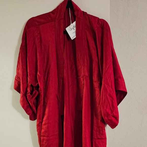 Tamga garnet red maxi kimono robe - Picture 1 of 3
